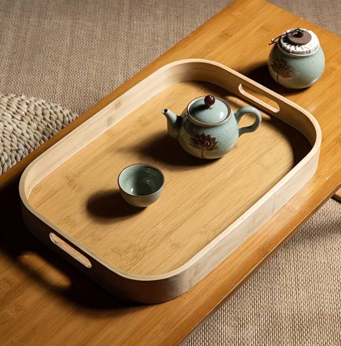 3 piece bamboo/wooden  tray set