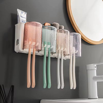Wall mounted tooth brush holder