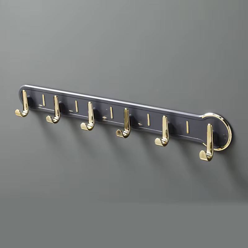 Wall-Mounted Hanging Rack with 6 Wall Hooks