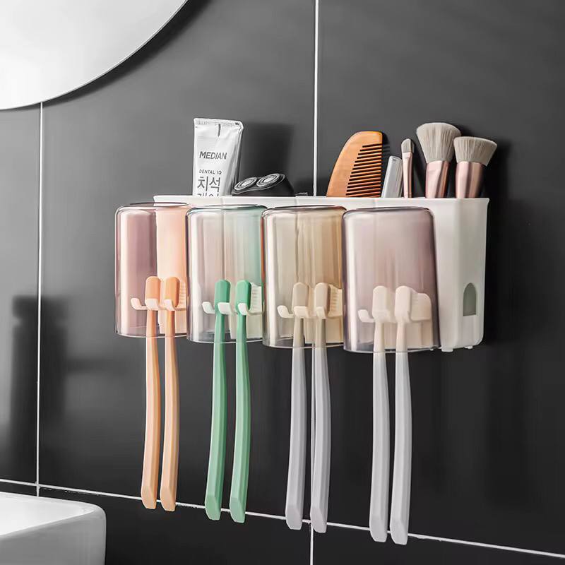 Wall mounted tooth brush holder