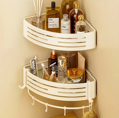 2pcs Corner Aluminum wall mounted Bathroom Shelf S