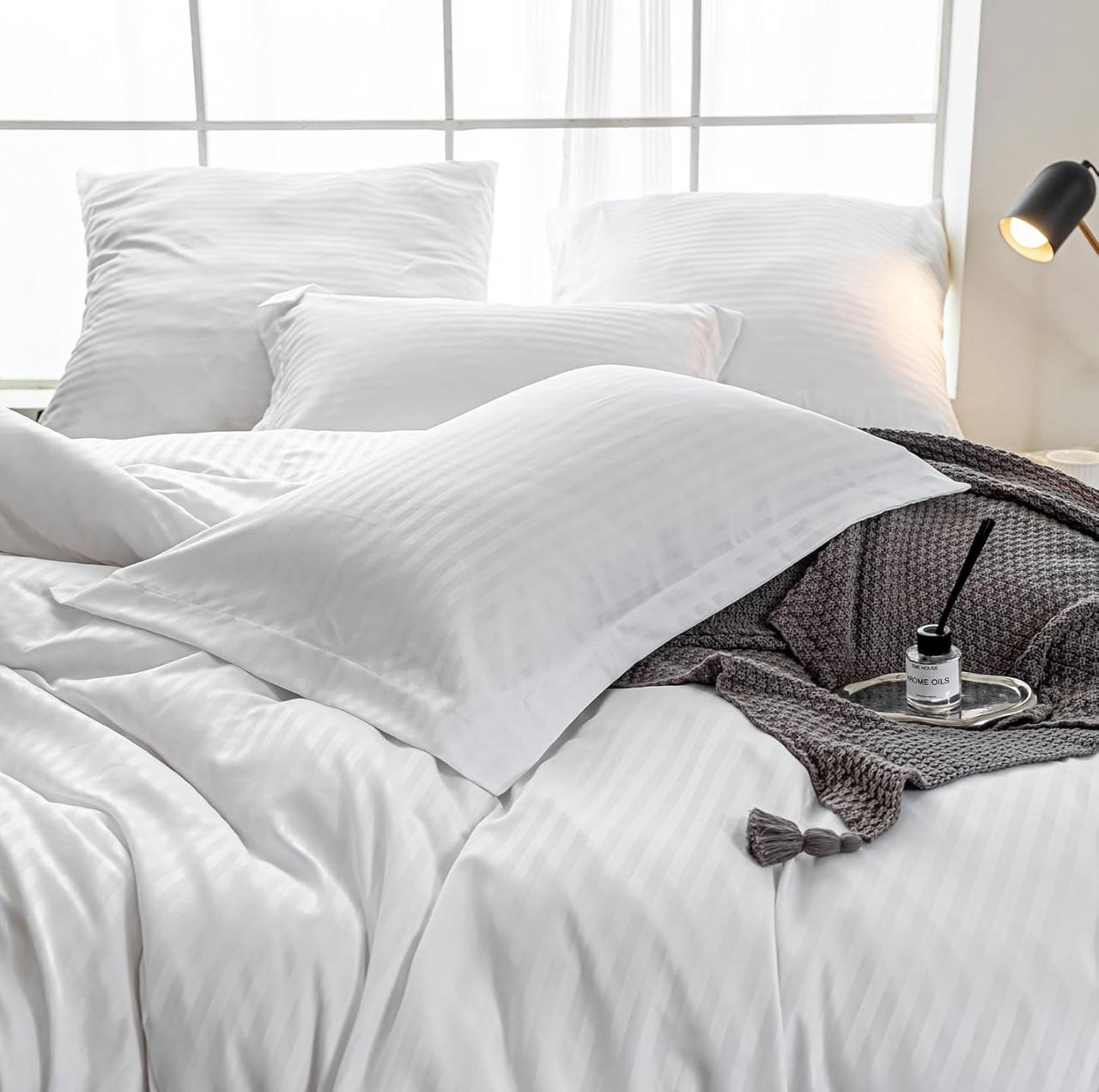 White striped duvet cover