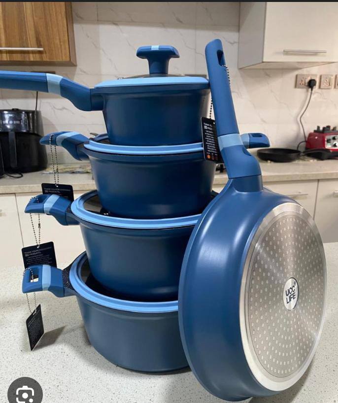 9pcs set UCC life granite cookware pots