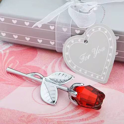 Valentine's day gift crystal glass rose flower