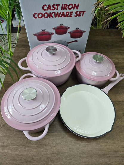 7pcs Enamel Cast iron cooking pots