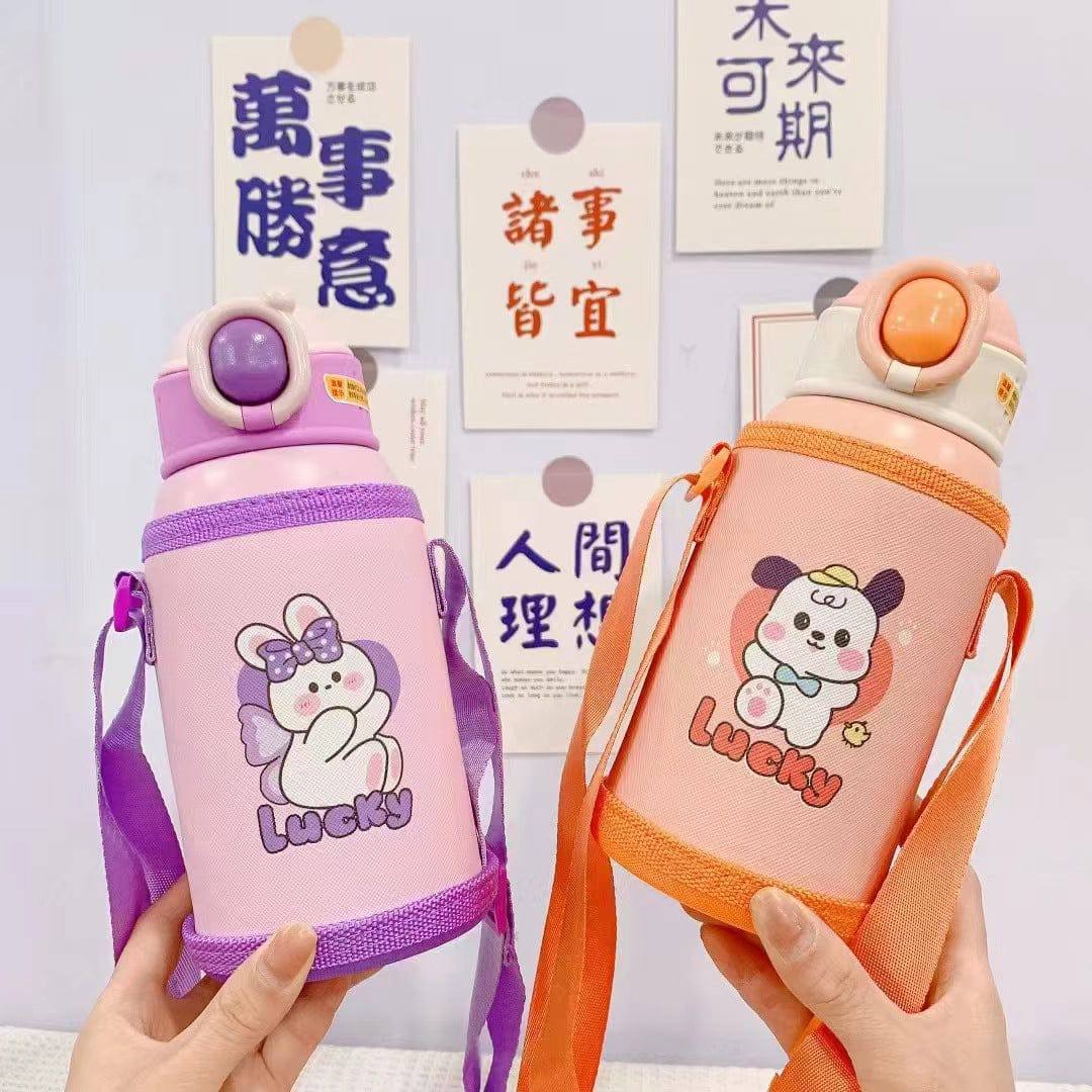 500ml kids flasks with carrier holder/bag cartoon design