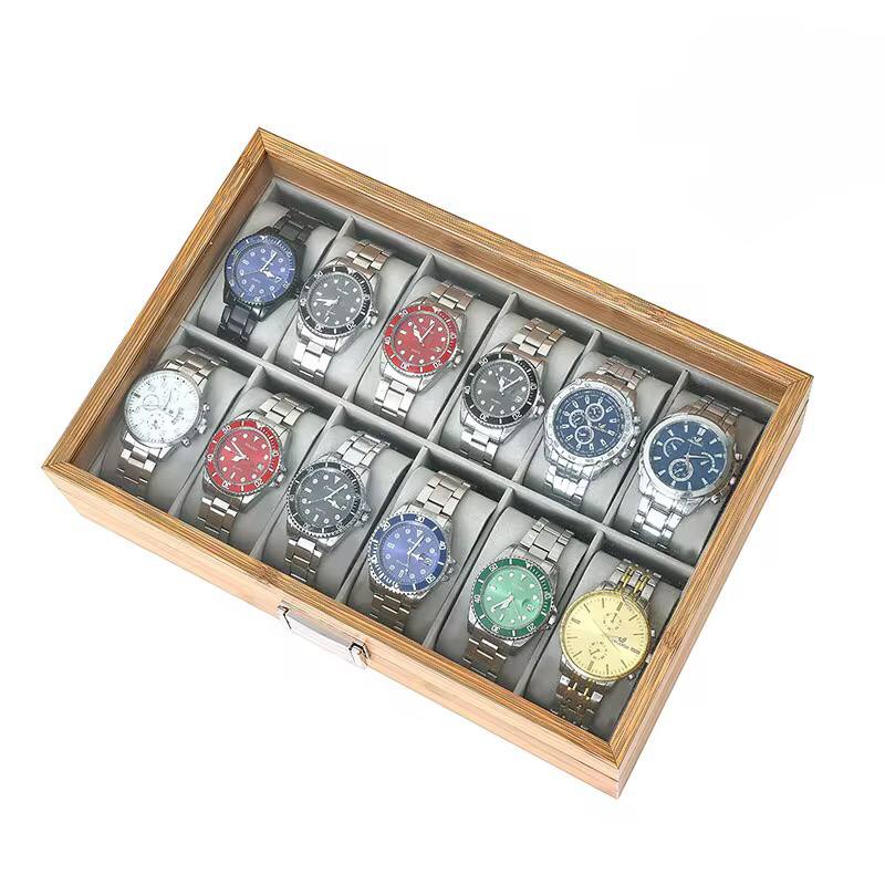 12 slots wooden watch organizer