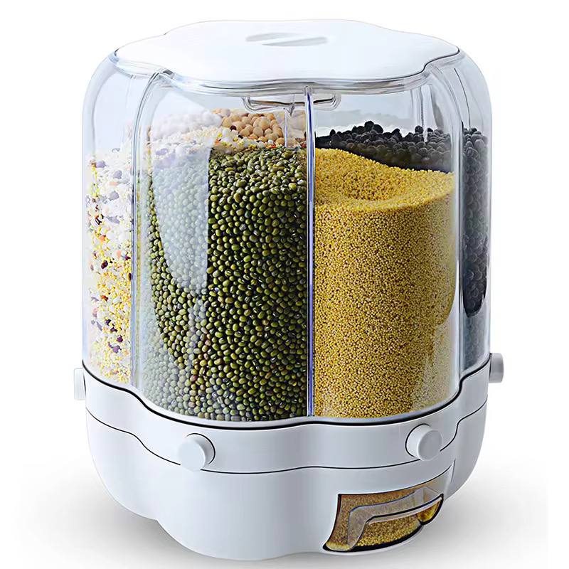 10kg 360 degree rotating 6 Grid Cereal Dispenser