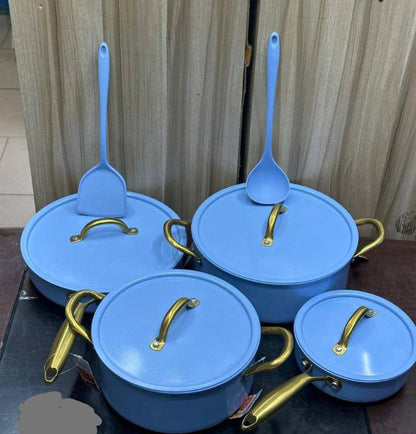 10pcs OSFE granite pots with metallic lids