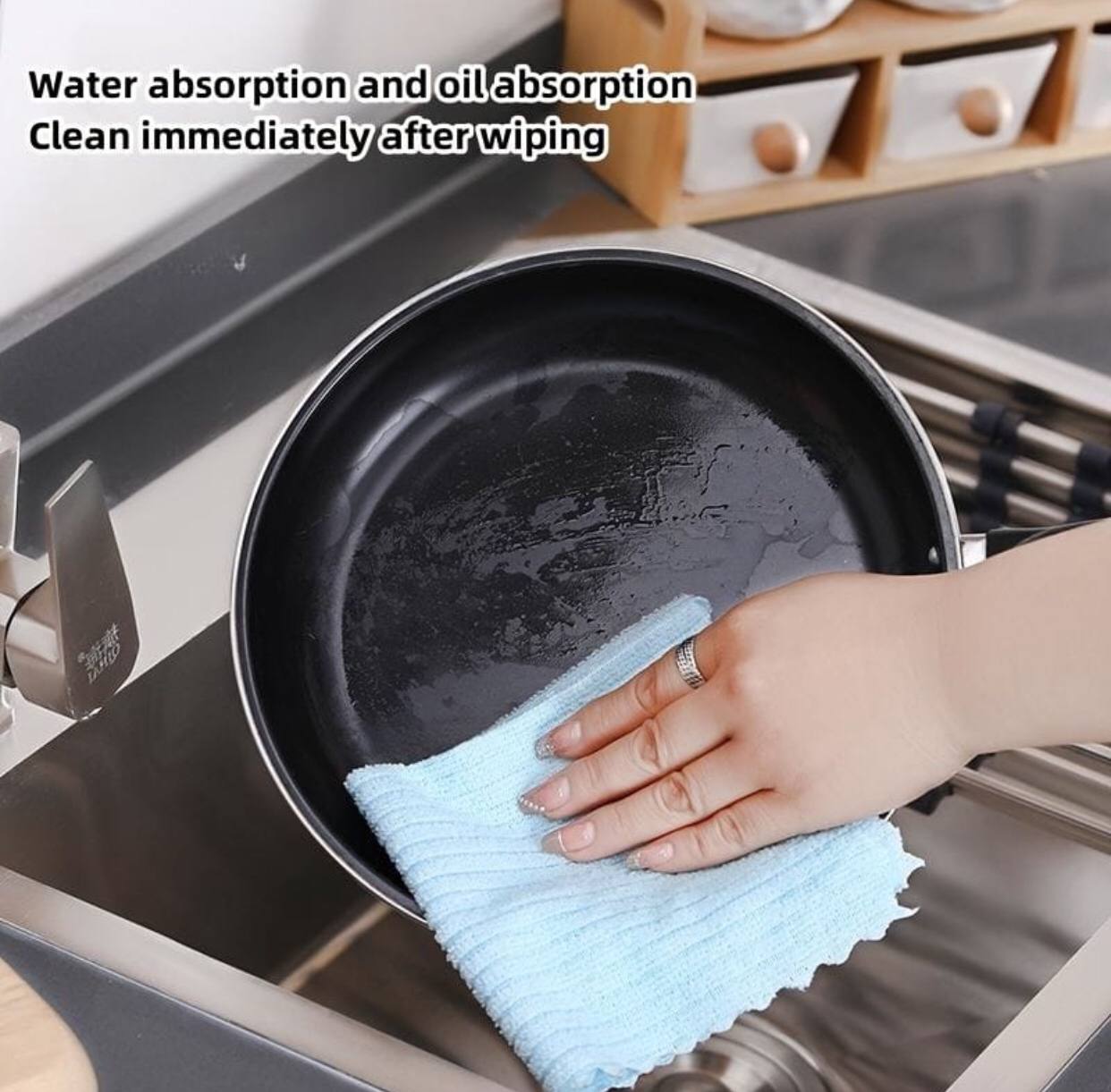 5pcs Household Cleaning Dishwashing Cloth