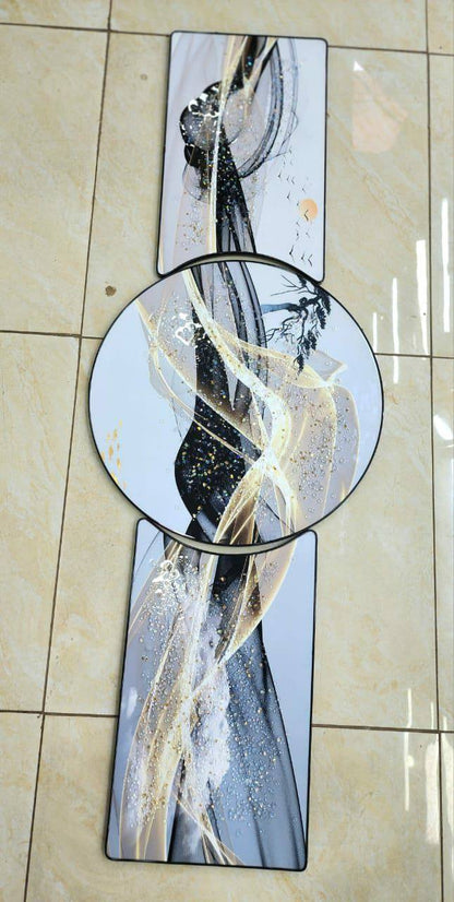 3pcs Crystal porcelain decorative painting