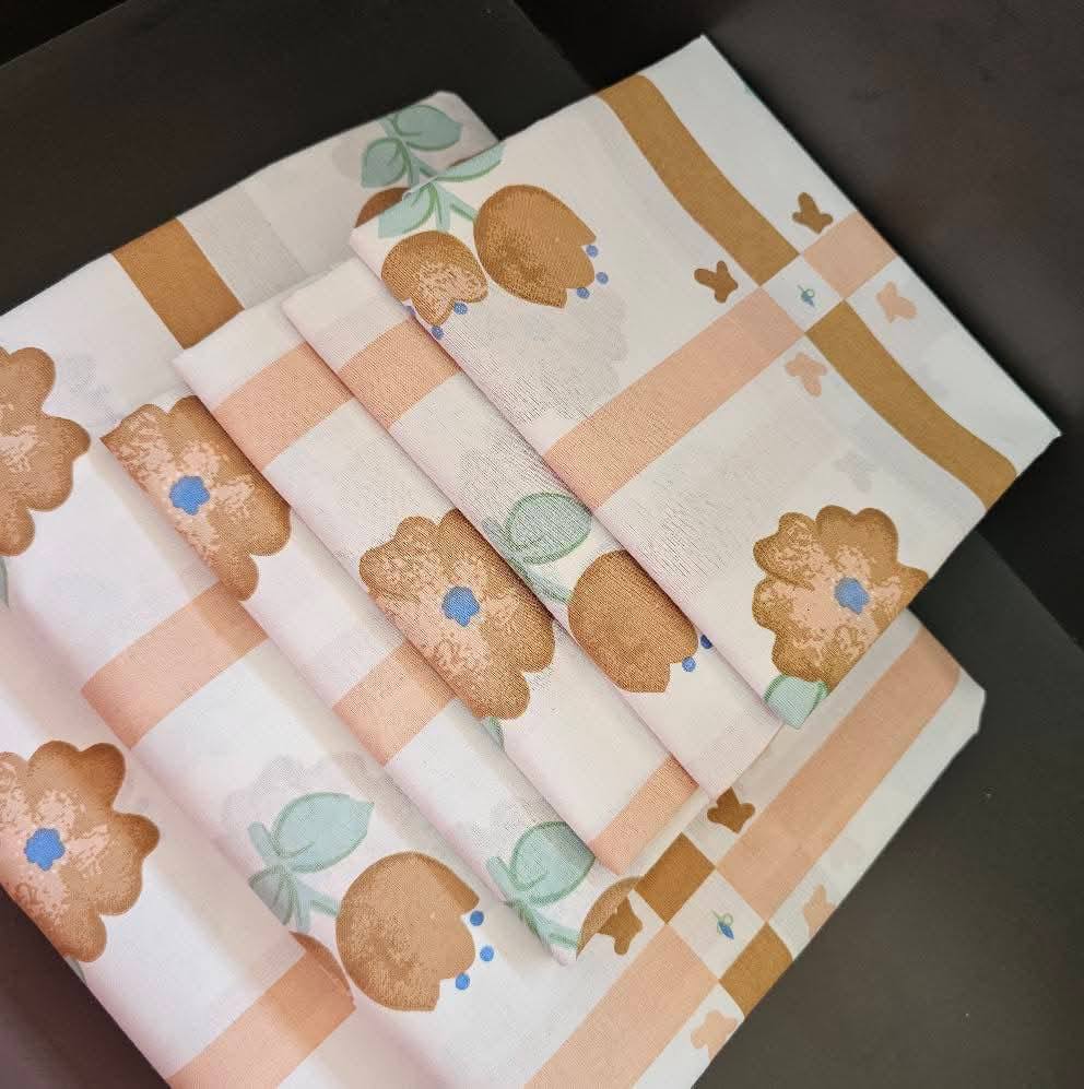 Two Flat Bedsheet Both Printed 
4 Pillowcases