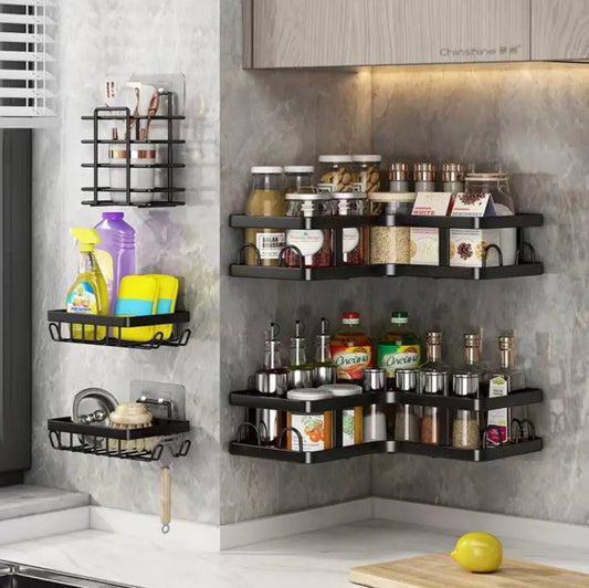 5pcs set corner Shower caddy shelf/Bathroom organizer