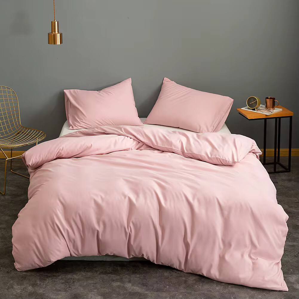 4pc Plain High Quality Duvet Cover Set (Soft Glam Edition)