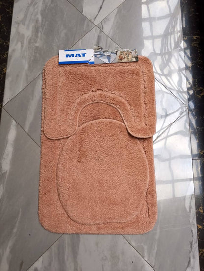 3 Piece Toilet Mat Set