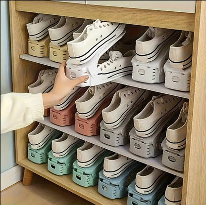 Adjustable shoe space saver organizer