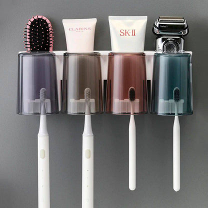 Wall mounted tooth brush holder