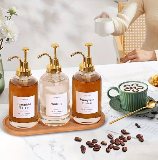 2 pc set coffee syrup dispenser