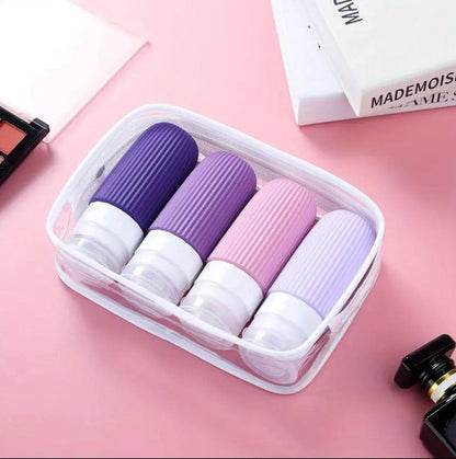 100 ml silicone squeeze bottle / travel toiletry cosmetic bottle set