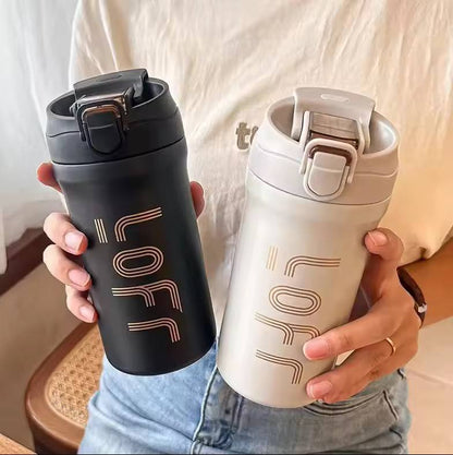 600ml (20 oz) Loff Thermos Cup with straw