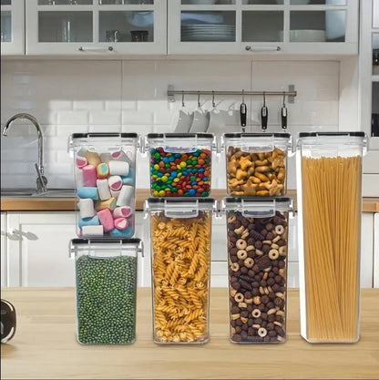 7pcs Bpa free airtight plastic containers