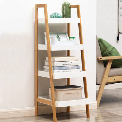 4 Tier Ladder Shelf Wood Storage Rack