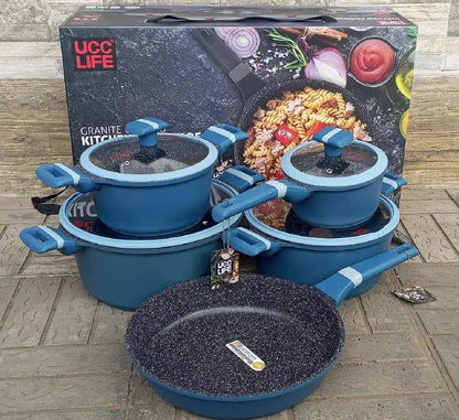 9pcs set UCC life granite cookware pots