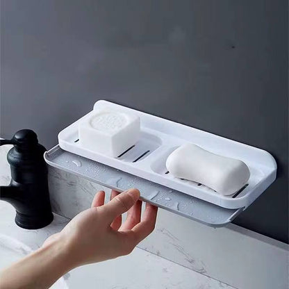 Wall-Mounted Self-Adhesive
 Bathroom Soap Dish Storage Organizer.