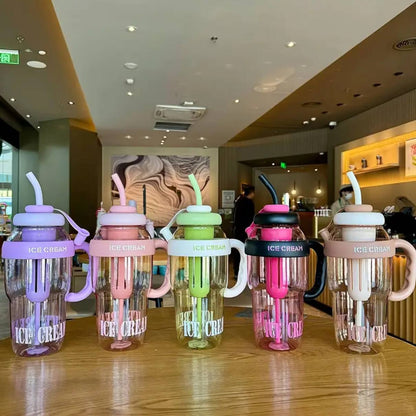 1200ml Cute Water Bottle with Straw.