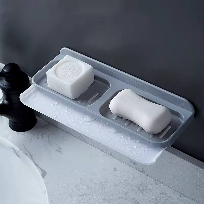 Wall-Mounted Self-Adhesive
 Bathroom Soap Dish Storage Organizer.
