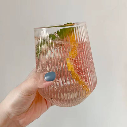 Unique Ribbed Aesthetic Glass 6pc