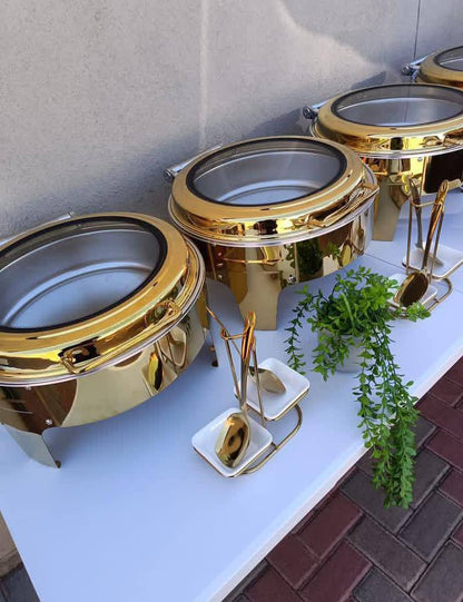 6L hydraulic autoclose chaffing dishes Gold