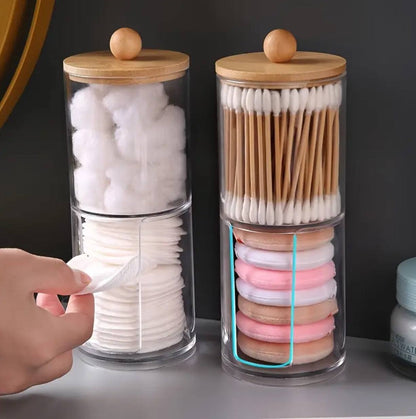 2pc cotton pad holder jars