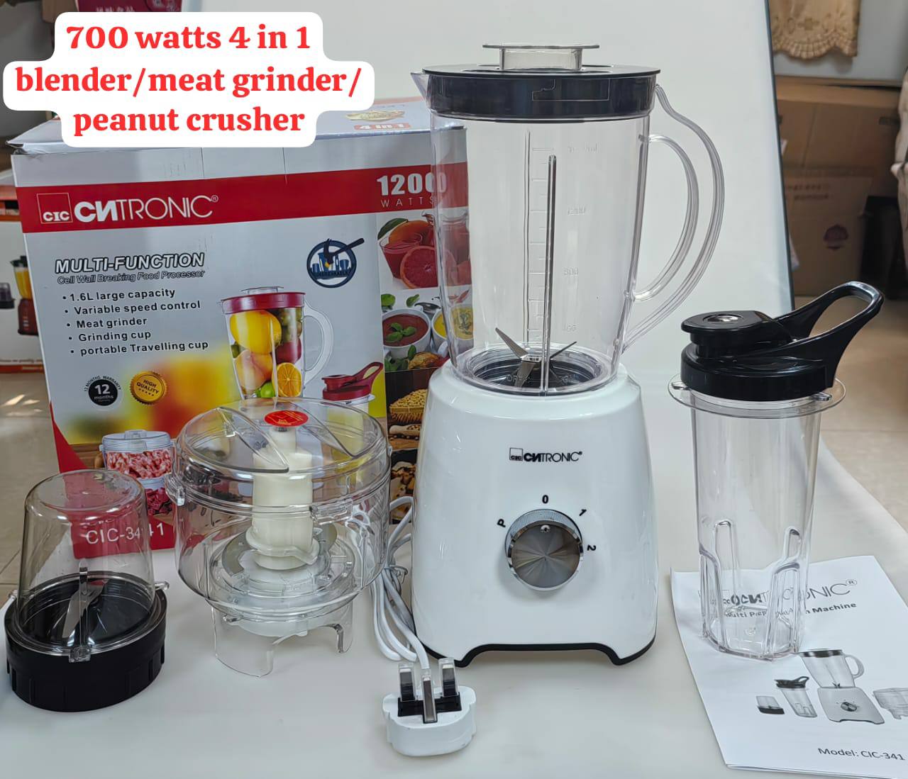 700watts 1.6L unbreakable 4 In 1 blender
