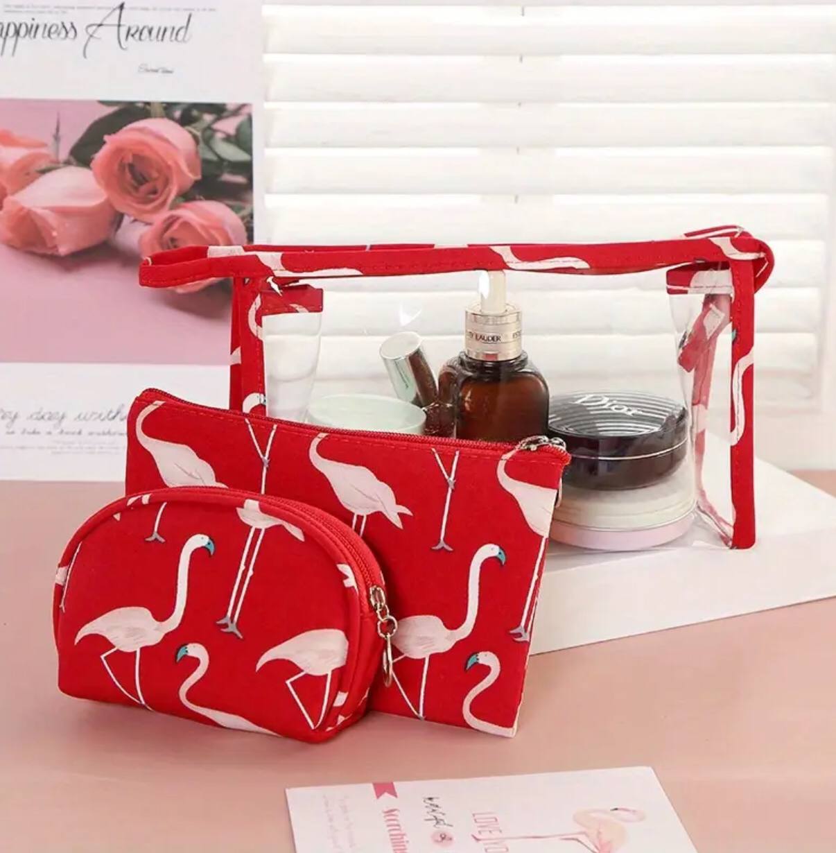 3 pcs women's waterproof cosmetic bag set / toiletry storage bags/ pouches