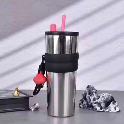 710Ml Stainless Steel Coffee Mug with straw.