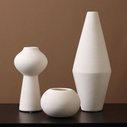 3Pc simple elegant ceramic vases 3pc set
