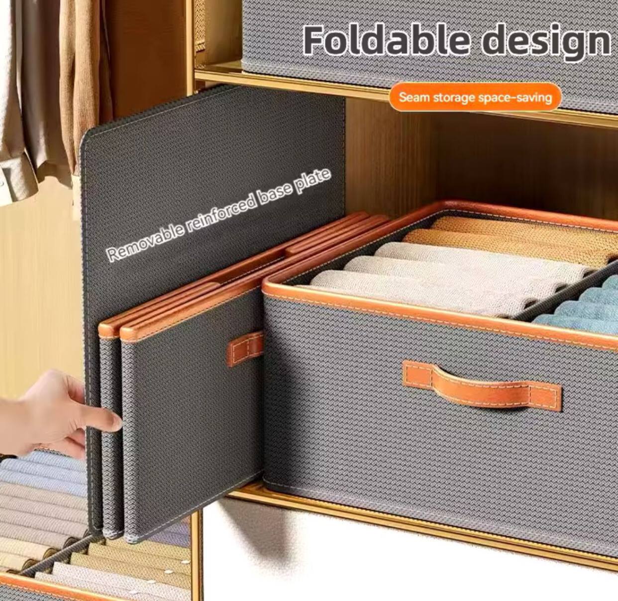 Versatile Foldable double compartment closet organizer