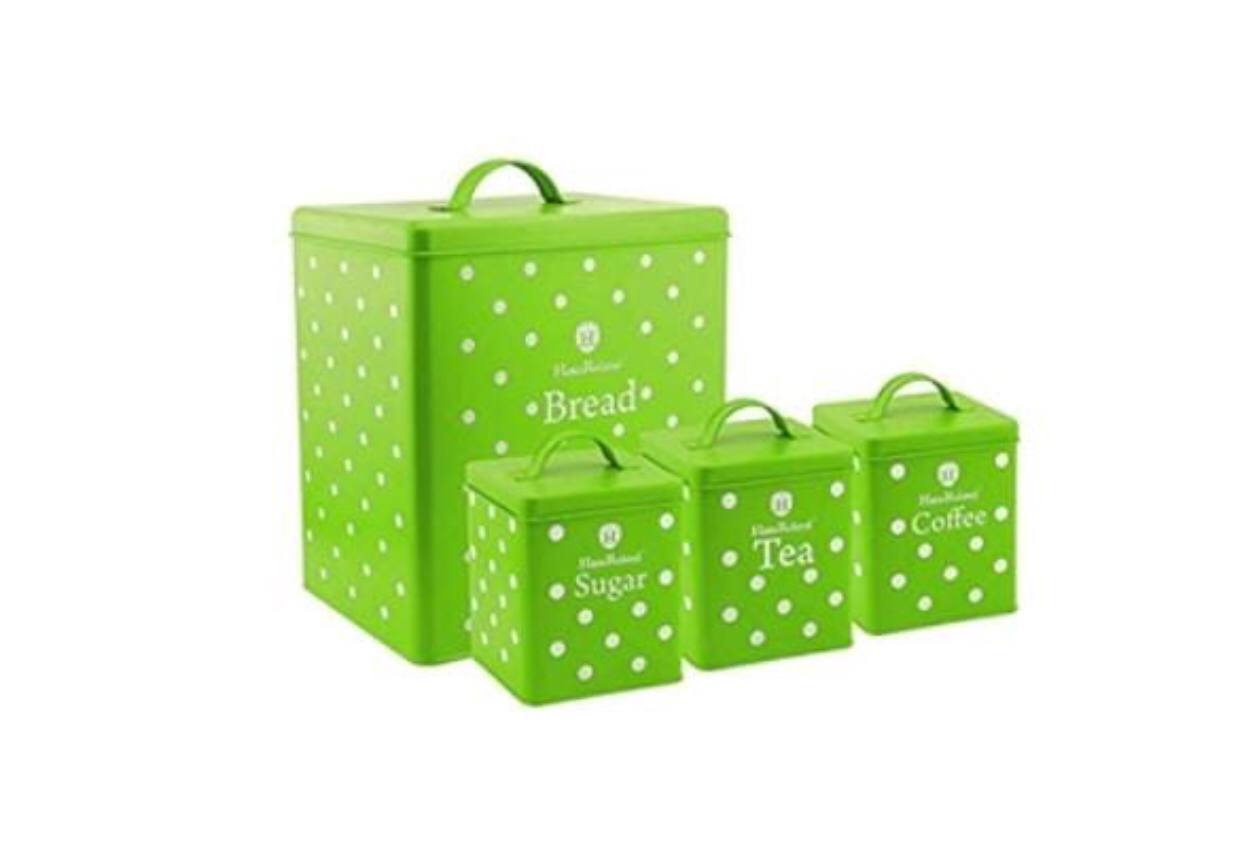 4pcs Metallic Bread Sugar  Coffee canister set