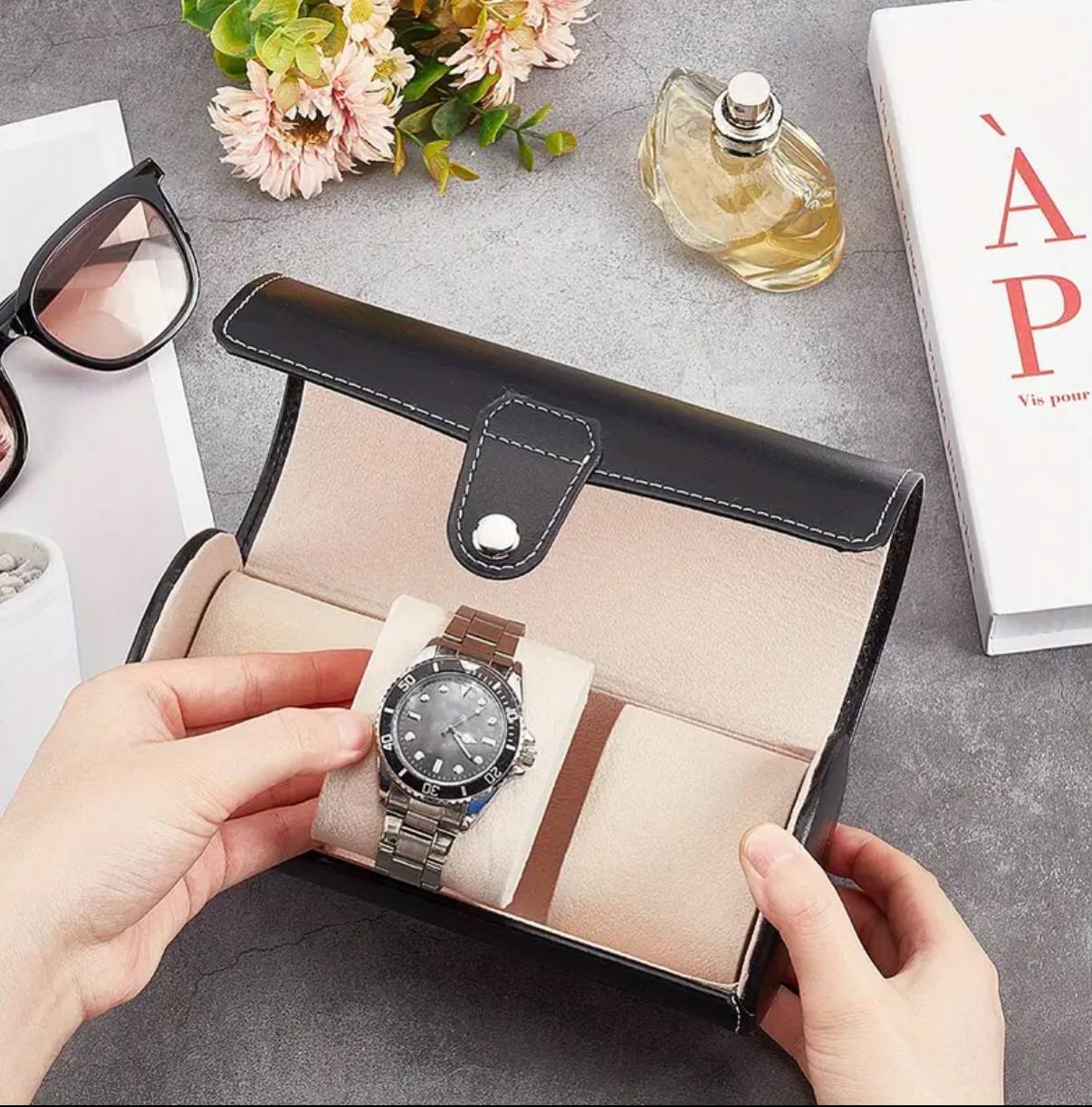 3 Slot watch storage case