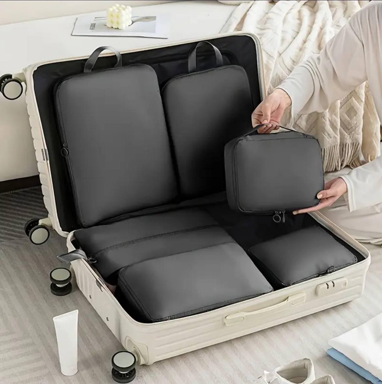 6pcs set compressible Luggage travel bags