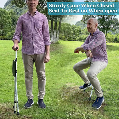 2 in 1 elderly walking stick cum stool