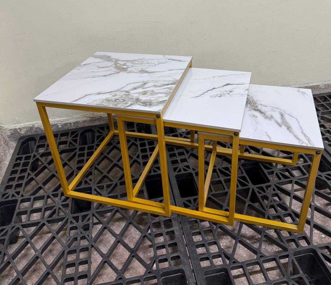 3 in 1 marble nesting stools sets