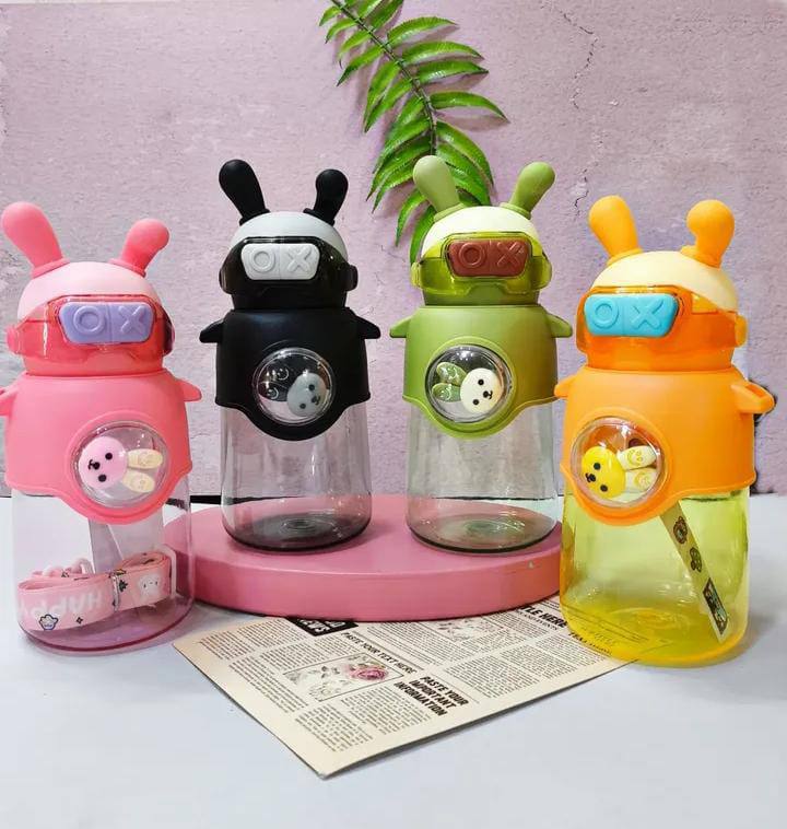 600ml Kids water bottles   with straws and carrier string