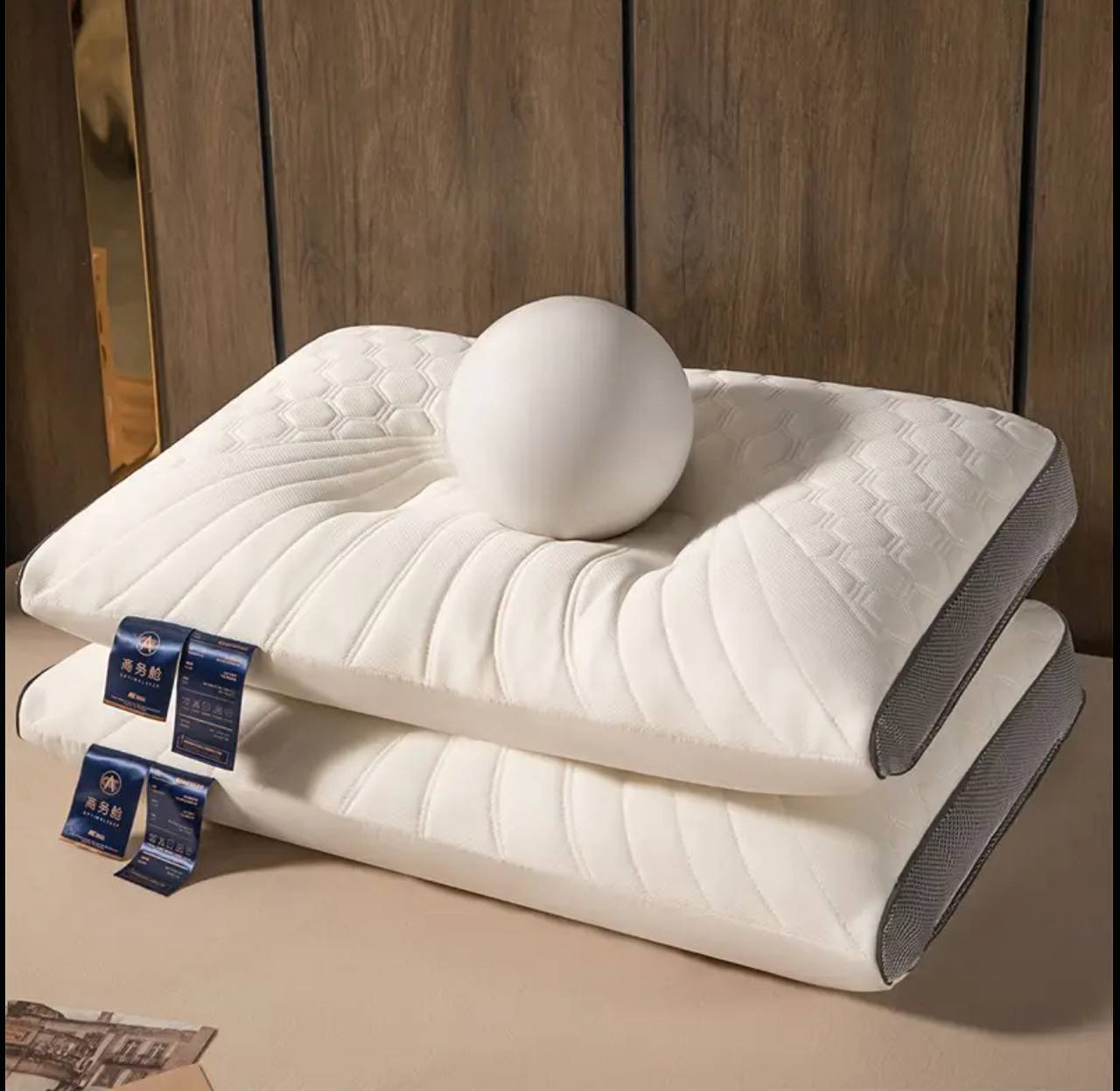 Washable 3D quilted cervical latex pillow