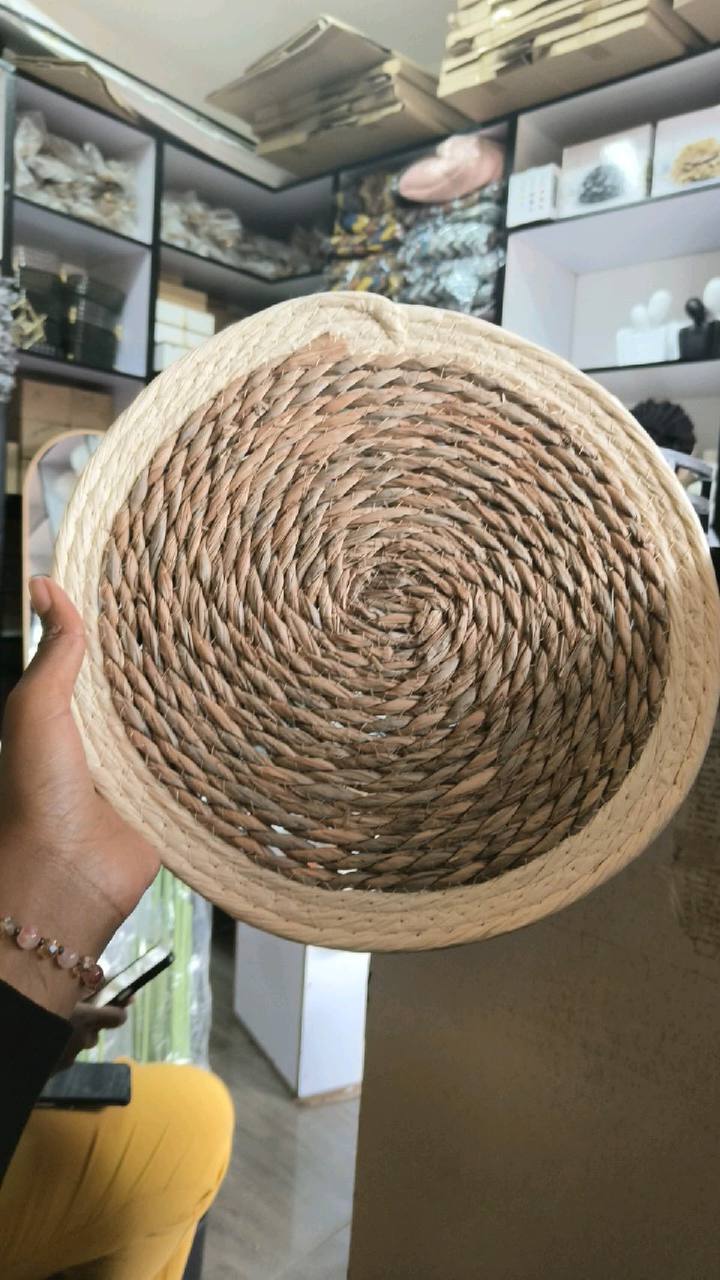 6Pcs Natural Handmade Straw Wooven Table mats