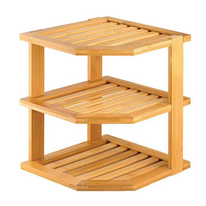 3 tier CORNER BAMBOO KITCHEN STORAGE SPICE RACK