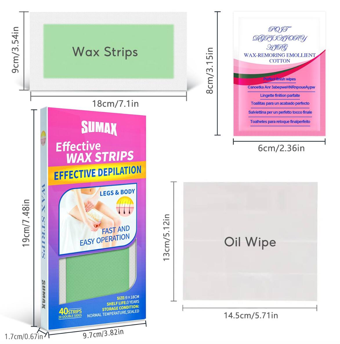 40 strips Rapid Hair removal Wax Strips
