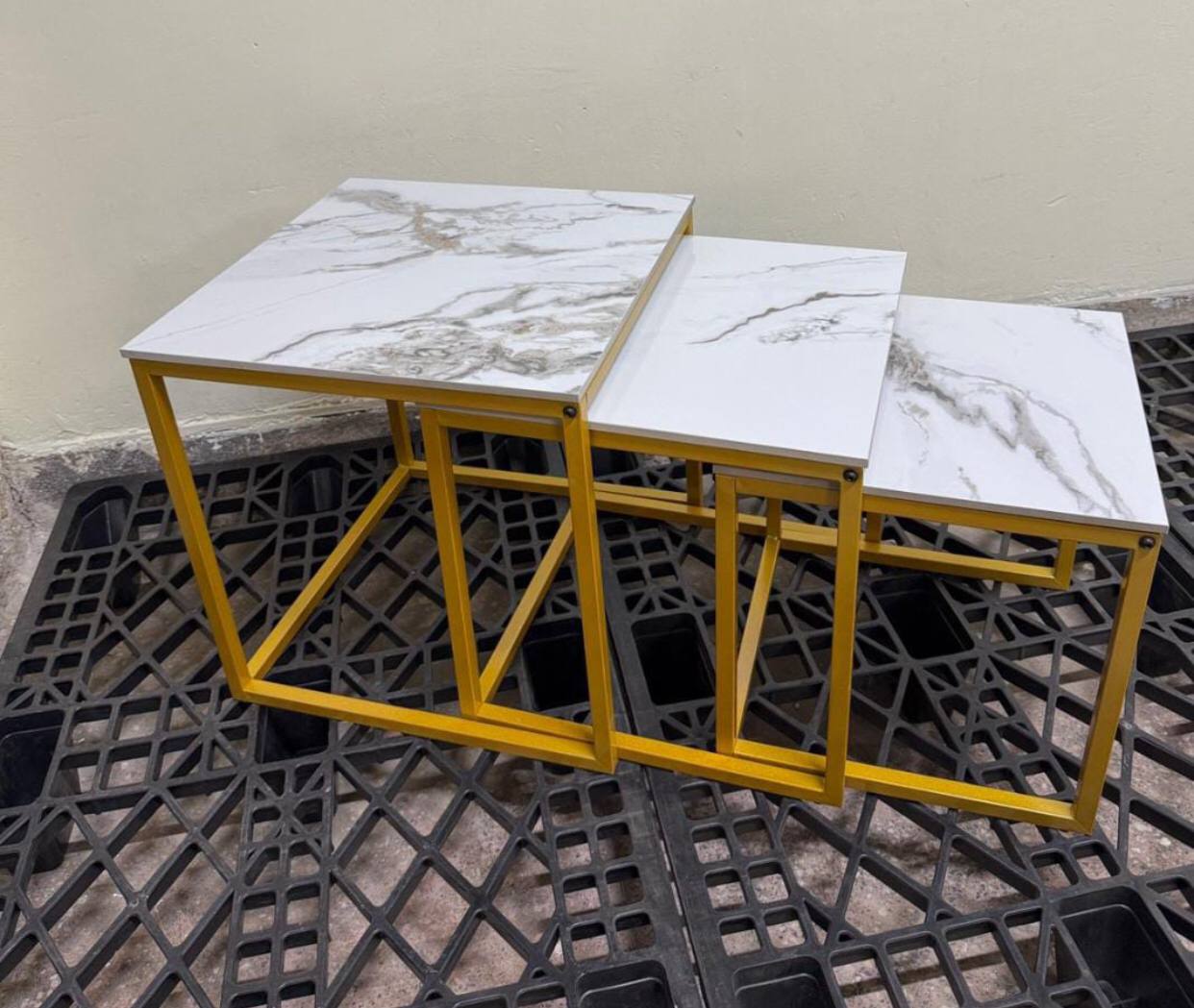 3 in 1 marble nesting stools sets
