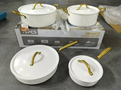 10pcs OSFE granite pots with metallic lids